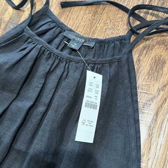 NWT Women’s J Crew Black Halter Tank with cut outs. Sz M - Picture 2 of 3